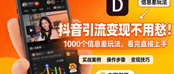 抖音引流变现不用愁！1000 个信息差玩法，看完直接上手