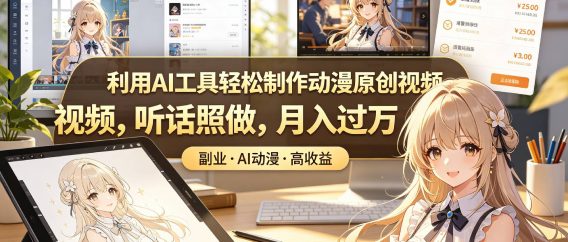 利用AI工具轻松制作动漫原创视频，听话照做，月入过万