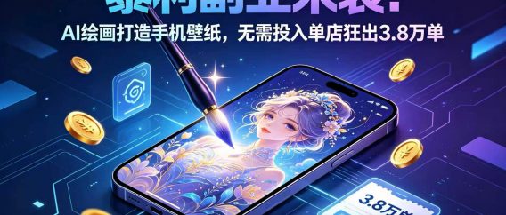 暴利副业来袭！AI 绘画打造手机壁纸，无需投入单店狂出 3.8 万单