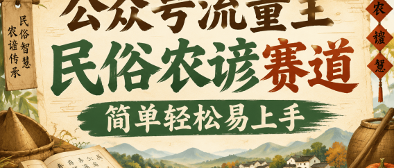 知鸿阁公众号流量主民俗农谚赛道,靠老祖宗留下的农谚写预测,选题不愁,结构固定,小白好上手!