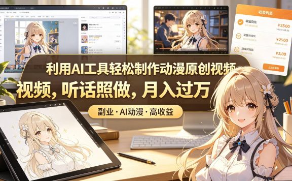 利用AI工具轻松制作动漫原创视频，听话照做，月入过万