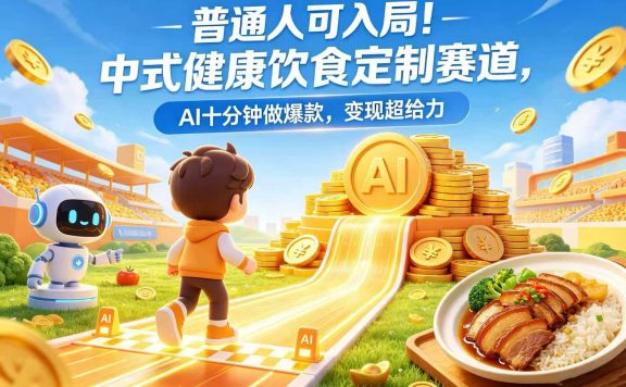 普通人可入局！中式健康饮食定制赛道，AI 十分钟做爆款，变现超给力