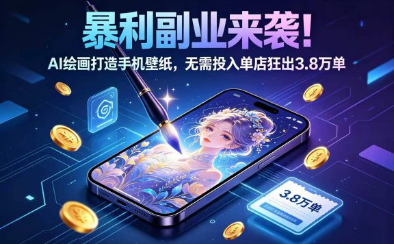 暴利副业来袭！AI 绘画打造手机壁纸，无需投入单店狂出 3.8 万单