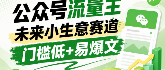 公众号流量主未来小生意赛道，门槛低，爆文率高，0-1全流程分享！