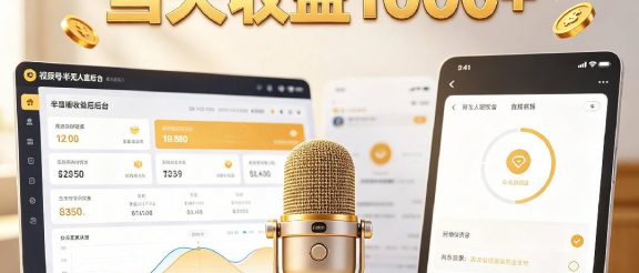 视频号半无人直播，当天收益1000+，操作简单 人人可做